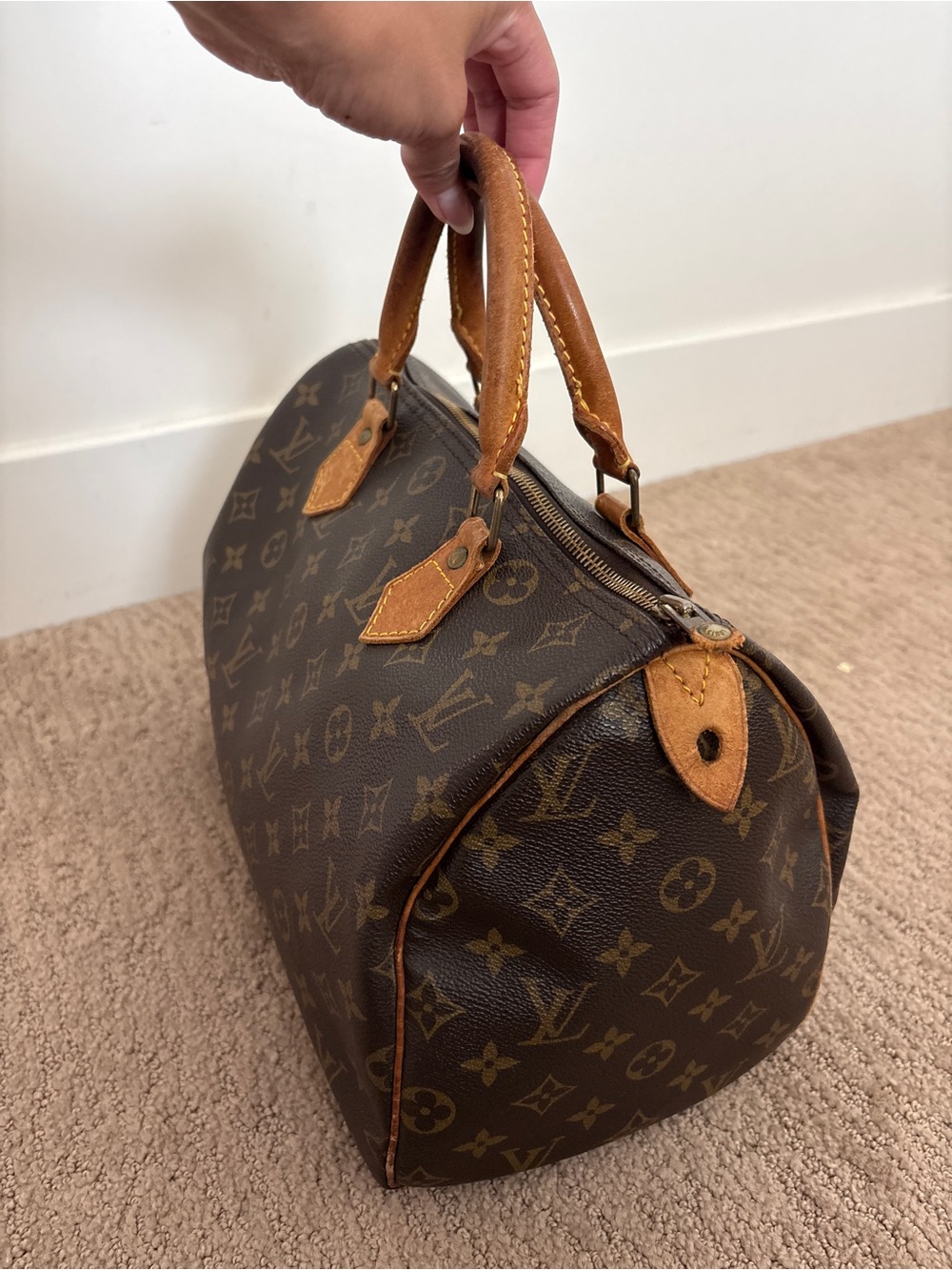 Louis Vuitton Monogram Canvas Top-Handle Satchel in Brown and Tan - Picture 3 of 8